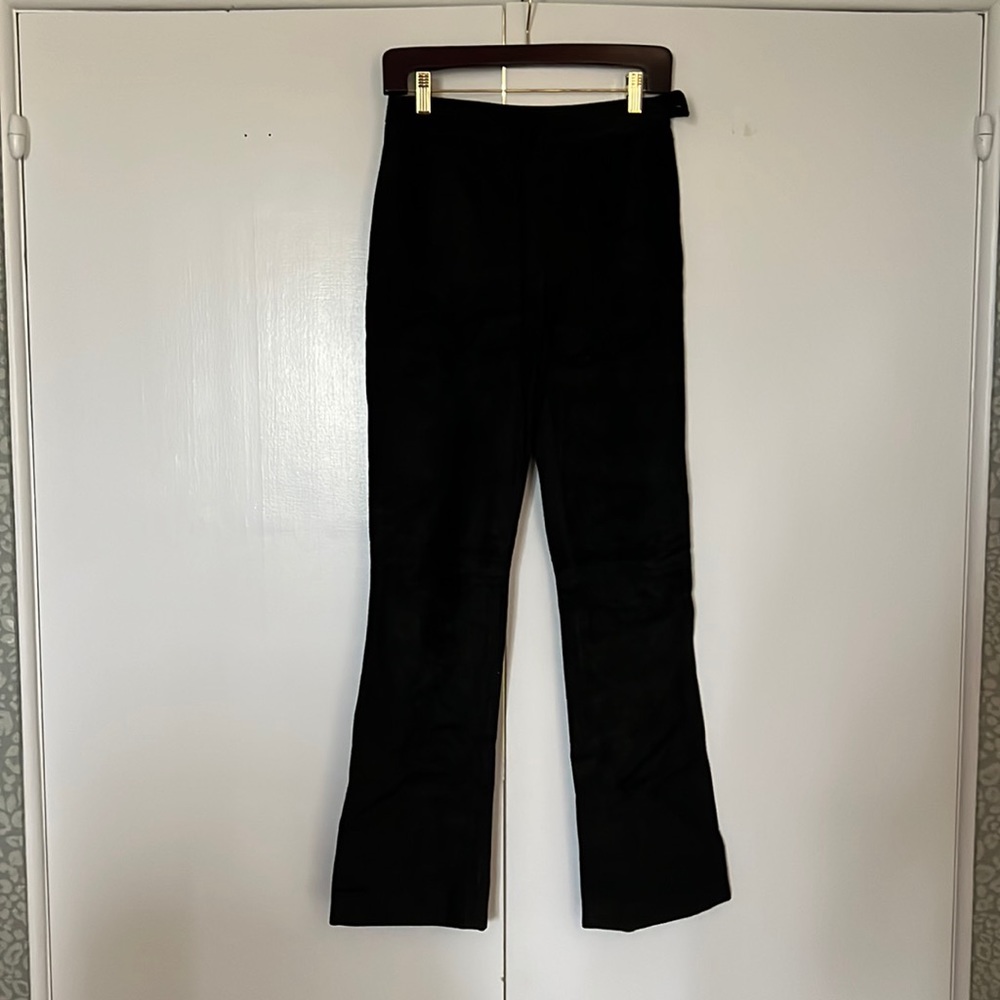 Et Cetera Black calf suede lined pant, size 0